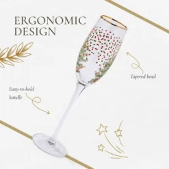 Spode Christmas Tree 8.45 Fl. Oz. Footed Champagne Flute (Set Of 4), Polka Dot - Sparkling Wine Glasses For Holiday Celebrations -Spode GUEST f091c811 7874 4b17 8d7b a2713a080aa8