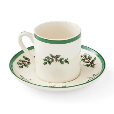 Spode Christmas Tree Espresso Cup & Saucer Set (Set Of 4) - Festive 3 Ounce Coffee Mugs With Saucers, Fine Earthenware - Dishwasher & Microwave Safe 6 Spode Christmas Tree Espresso Cup & Saucer Set (Set Of 4) - Festive 3 Ounce Coffee Mugs With Saucers, Fine Earthenware - Dishwasher & Microwave Safe - Image 4
