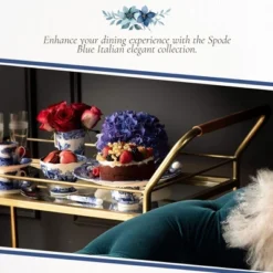 Spode Blue Italian Footed Cake Plate - 10.5" Porcelain Dessert Display Stand With Italian Countryside Design -Spode GUEST fc87a9d8 507d 41ad abfa 682fe65d6ca6