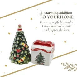 Spode Christmas Tree Tree And Gifta Salt And Pepper Shaker Set (2-Piece)- Holiday Kitchen & Table Décor - Festive Home Accent -Spode GUEST fdbd0f57 56c2 4ef7 ad4b cbd5566e6a40