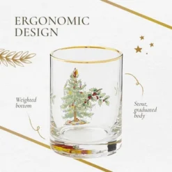 Spode Christmas Tree 14oz Double Old Fashioned Glasses, Set Of 4 - Festive Holiday, Excellent For Whiskey At Holiday Gatherings And Cozy Celebrations -Spode GUEST fdbe2f8d 761b 4d6b ac38 46254cdc21fb