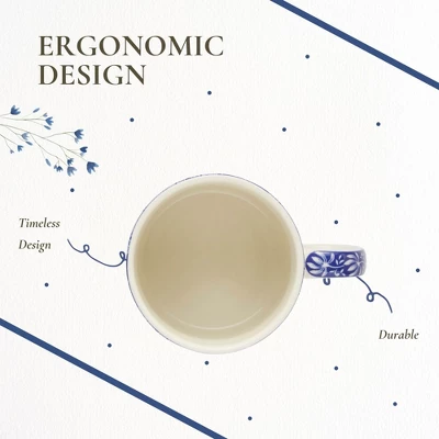 Spode Blue Italian 9oz Porcelain Mug, Set Of 4 - Compact Hot Beverage Cups With Ornamental Scenic Pattern - Elegant Ceramic Drinkware 7 Spode Blue Italian 9oz Porcelain Mug, Set Of 4 - Compact Hot Beverage Cups With Ornamental Scenic Pattern - Elegant Ceramic Drinkware - Image 5